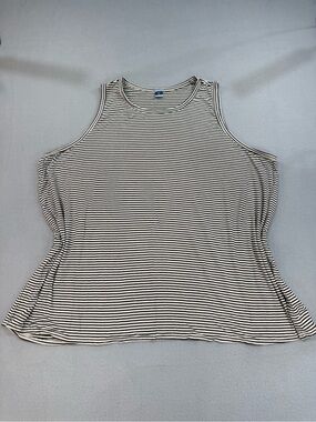 Old Navy Luxe Black and White Striped Soft Stretchy Tank Top XXL
